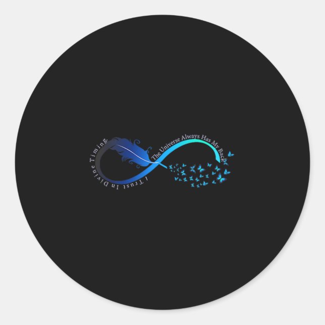 Pegatina Redonda Womens Infinity Symbol Retro Forever Sitivity Moti (Anverso)