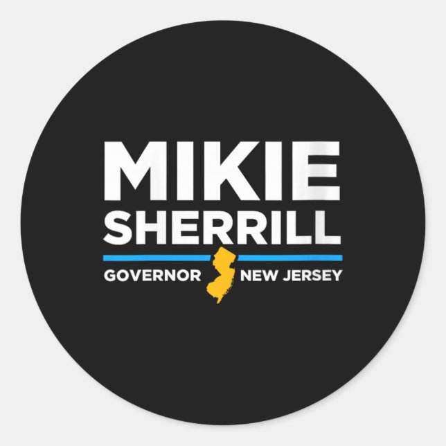 Pegatina Redonda Womens Mikie Sherrill New Jersey Governor 2025 V-n (Anverso)