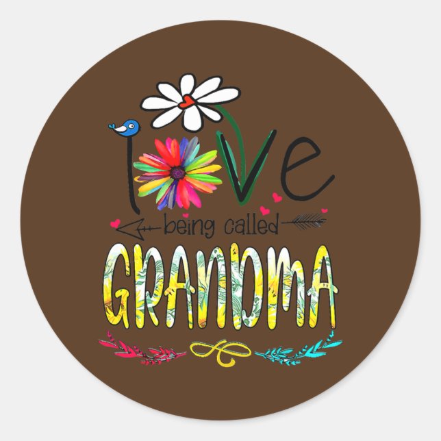 Pegatina Redonda Womens Mother's Day Womens I Love Being Called (Anverso)