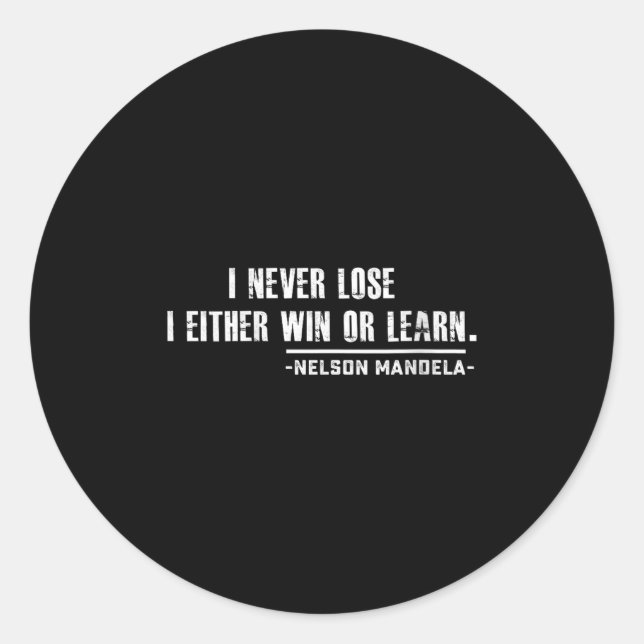 Pegatina Redonda Womens Nelson Mandela's Motivational Quote V-neck  (Anverso)