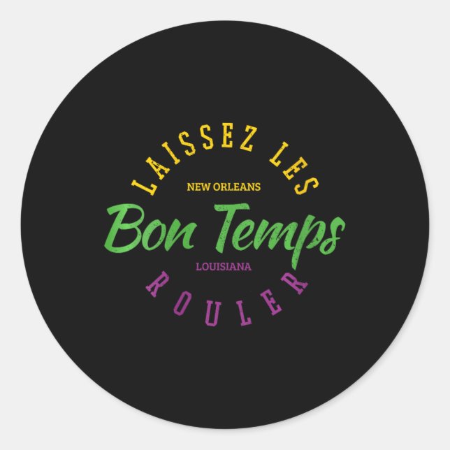 Pegatina Redonda Womens New Orleans Louisiana Mardi Gras Usa Souven (Anverso)