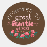 Womens Promoted to Great Auntie Est 2023 Gifts