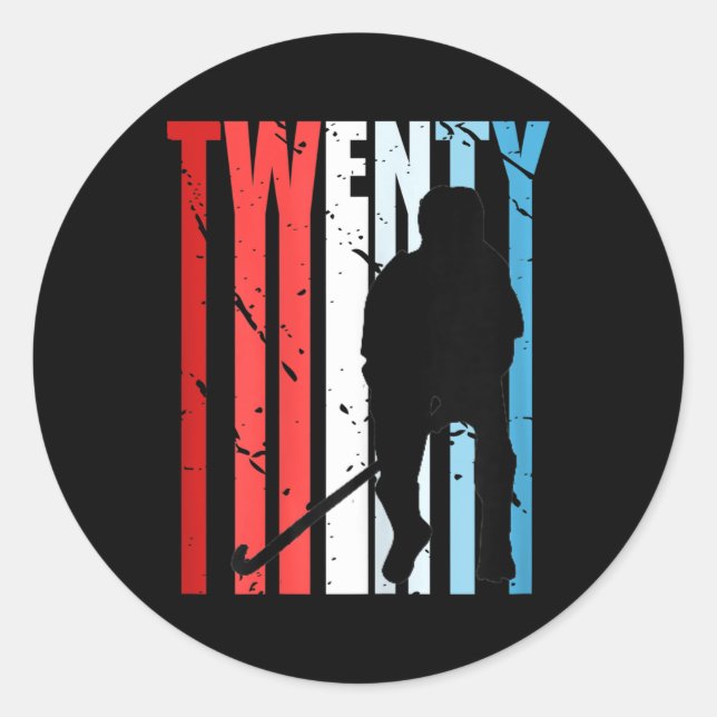 Pegatina Redonda Womens Womens Field Hockey 48th Birthday Player Te (Anverso)