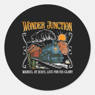 Pegatina Redonda Wonder Junction Maravíllate de Jesús Campamento Bí