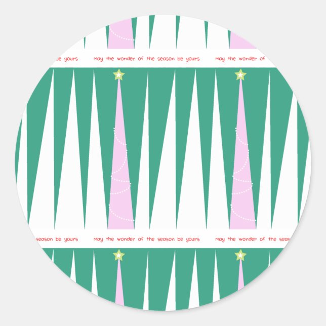 Pegatina Redonda Wonder of the Season Christmas Tree Classic Round (Anverso)