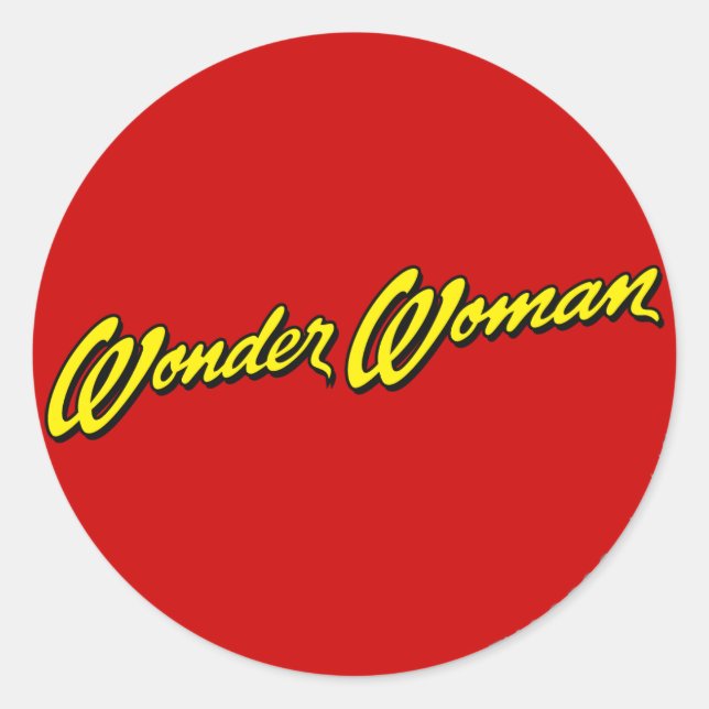 Pegatina Redonda Wonder Woman Name (Anverso)