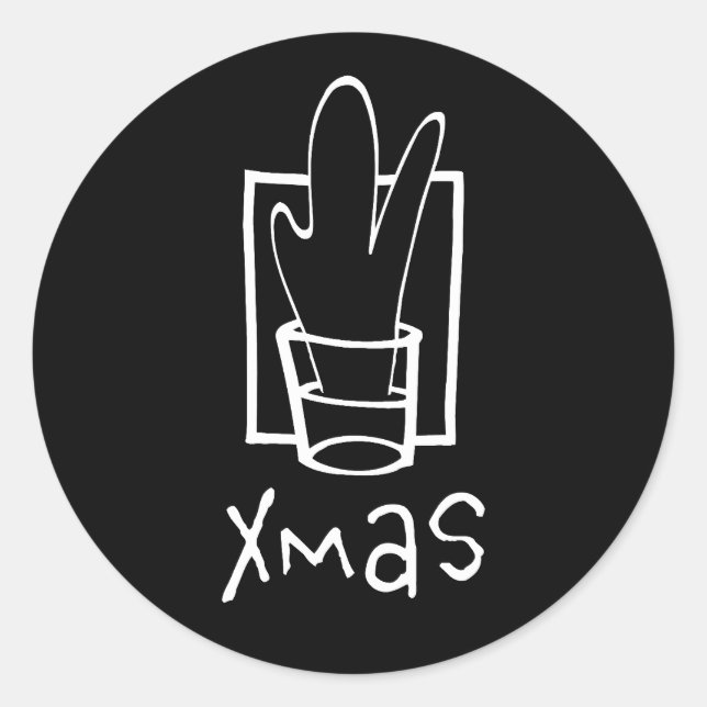 Pegatina Redonda Wonderful Xmas Shot Glass (Anverso)