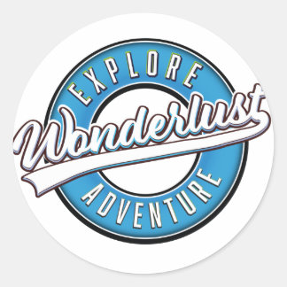 Pegatina Redonda Wonderlust Explore Adventure
