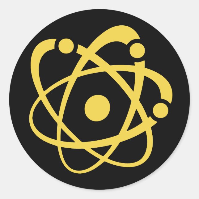 Pegatina Redonda Wonk atómico (Anverso)