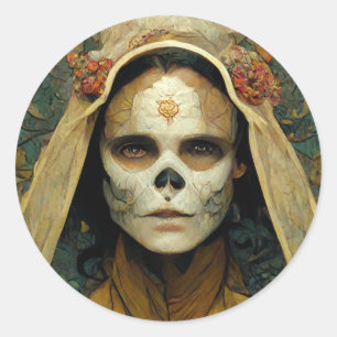 Pegatina Redonda Wood Witch 1 Fantasy