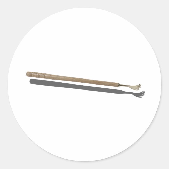 Pegatina Redonda WoodenBackScratcher02211 (Anverso)