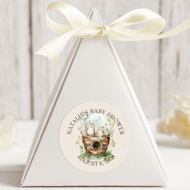 Pegatina Redonda Woodland Animals Boho Baby Shower (Subido por el creador)