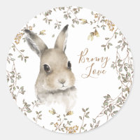 Woodland Animals Love Bunny Floral Script