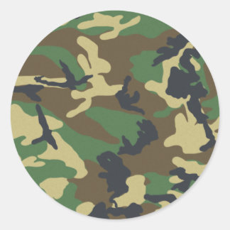 Pegatina Redonda Woodland Camo