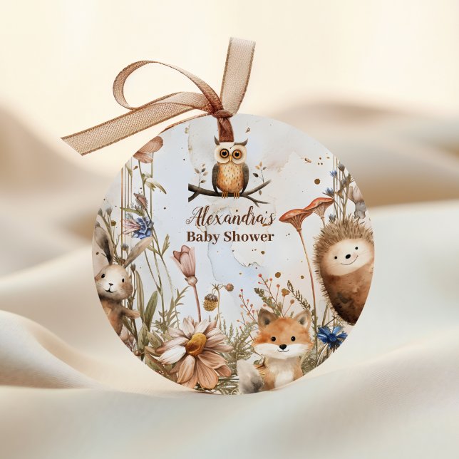 Pegatina Redonda Woodland Forest Animals Baby Shower (Subido por el creador)