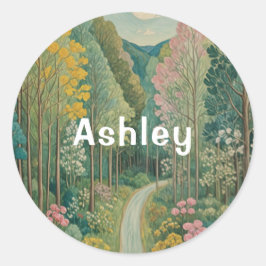 Pegatina Redonda Woodland Journey