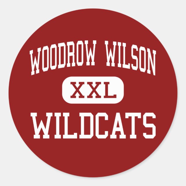 Pegatina Redonda Woodrow Wilson - Wildcats - High - Dallas Texas (Anverso)