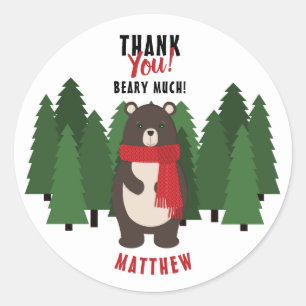 Pegatina Redonda Woodsy Bear