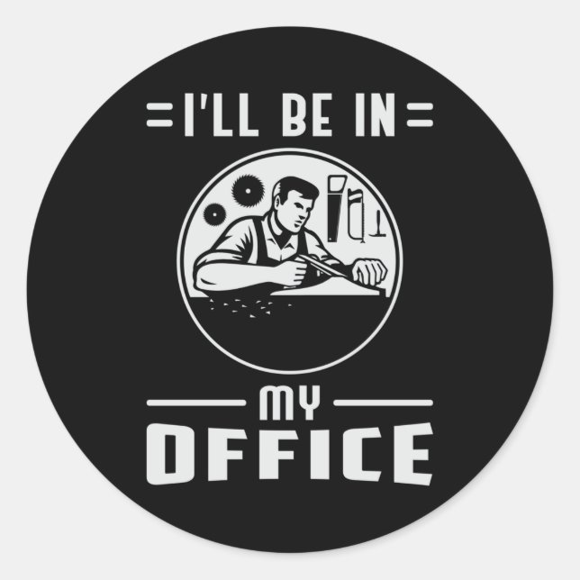 Pegatina Redonda Woodworker Saw Woodwork Carpenter Gift Idea (Anverso)