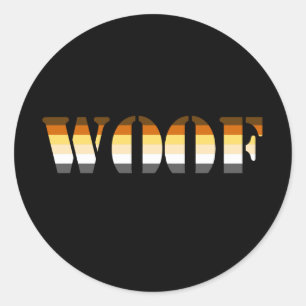 PEGATINA REDONDA WOOF