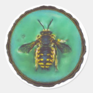 Pegatina Redonda Wool Carder Bee