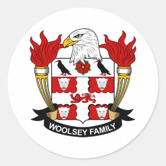 Pegatina Redonda Woolsey Family Crest