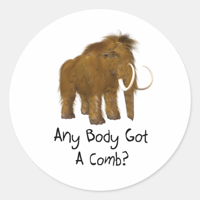 Pegatina Redonda Wooly Mammoth (Anverso)
