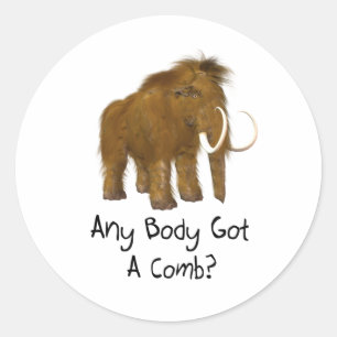 Pegatina Redonda Wooly Mammoth