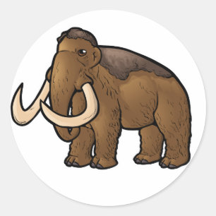 Pegatina Redonda Wooly Mammoth