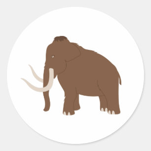 Pegatina Redonda Wooly Mammoth