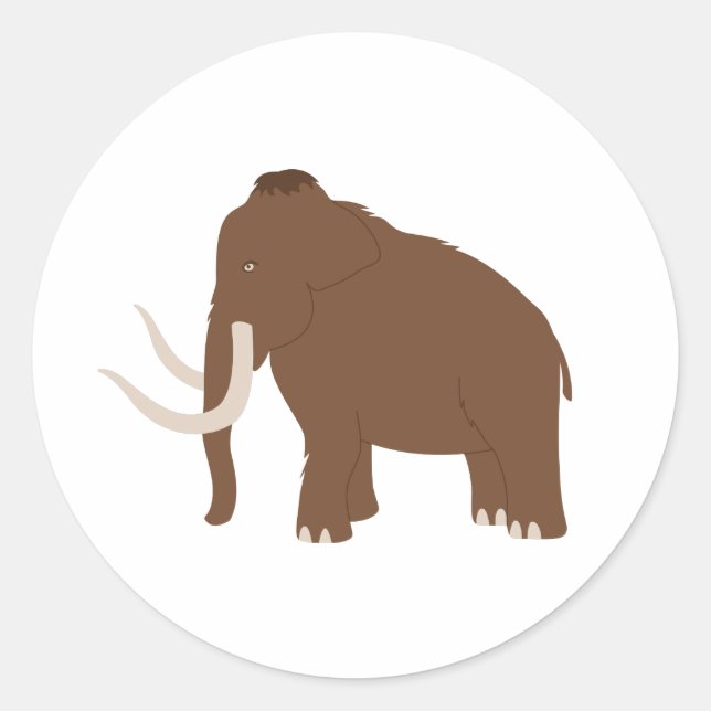 Pegatina Redonda Wooly Mammoth (Anverso)