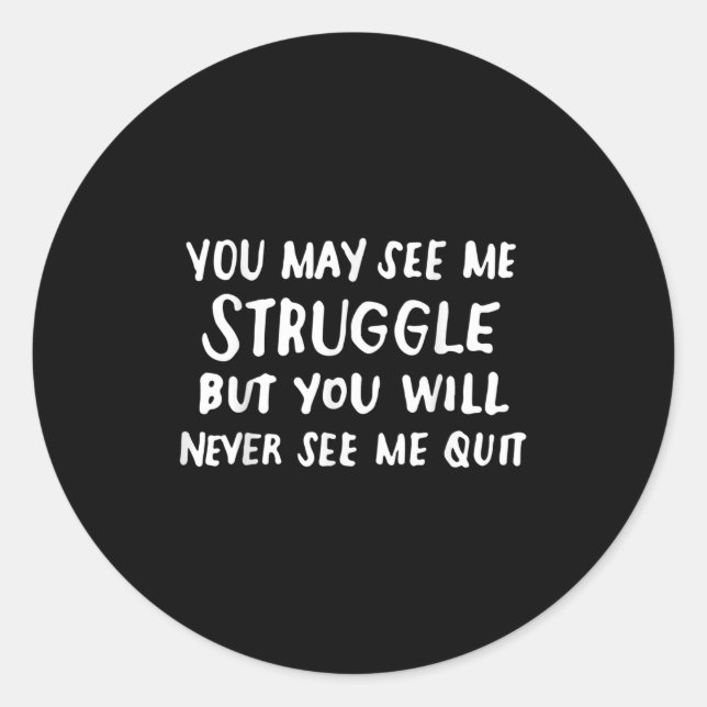 Pegatina Redonda Workout Insration Motivational Saying Men Women  (Anverso)