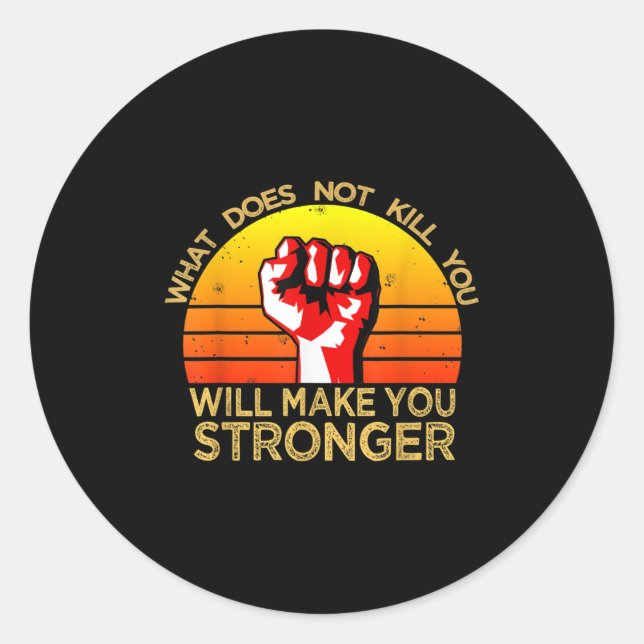 Pegatina Redonda Workout Insration Motivational Saying Men Women  (Anverso)