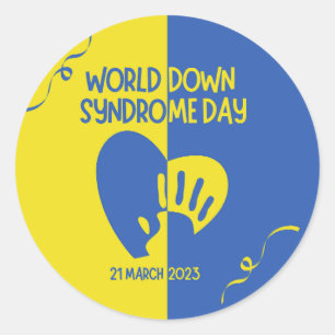 Pegatina Redonda World Down Syndrome Day  Classic Round Sticker