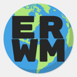 Pegatina Redonda World Missions Logo Stickers 