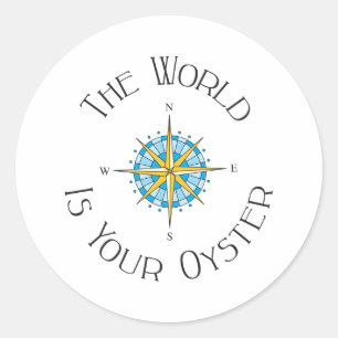 Pegatina Redonda World Your Oyster