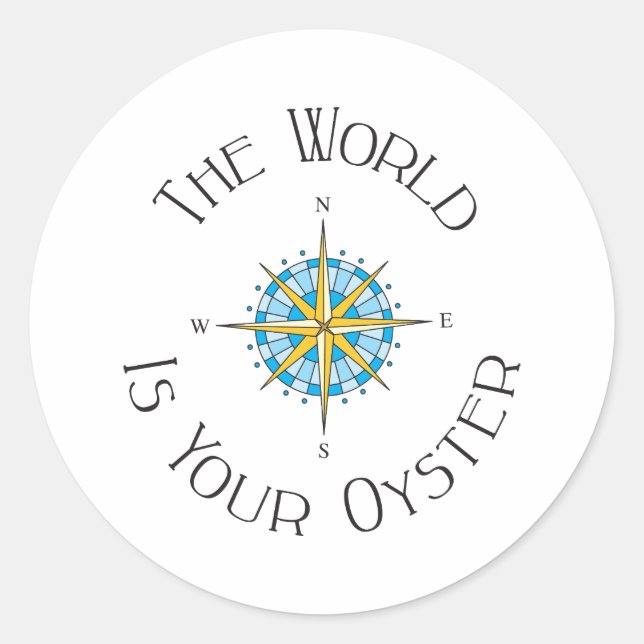 Pegatina Redonda World Your Oyster (Anverso)