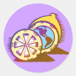 Pegatina Redonda Worldly Lemons