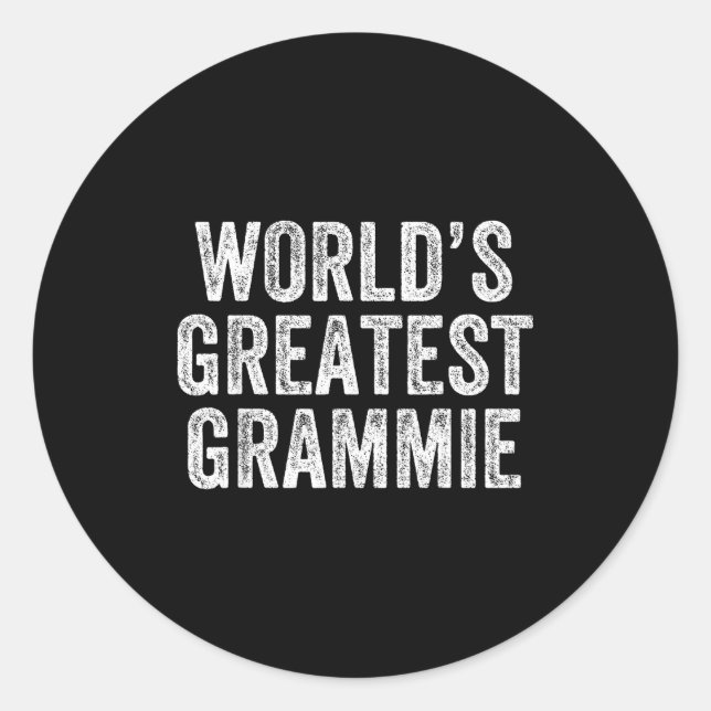 Pegatina Redonda World's Greatest Grammie Funny Grandma Joke Mother (Anverso)