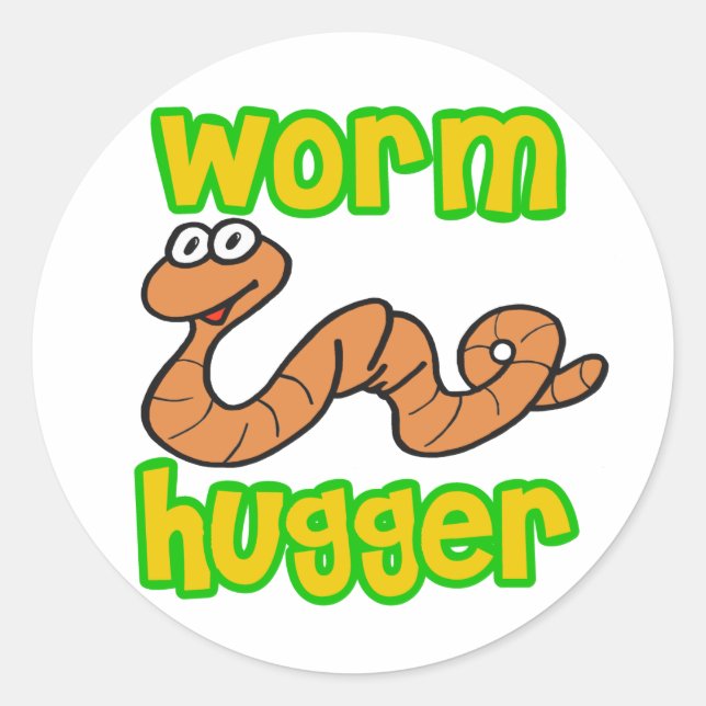 Pegatina Redonda Worm Hugger (Anverso)