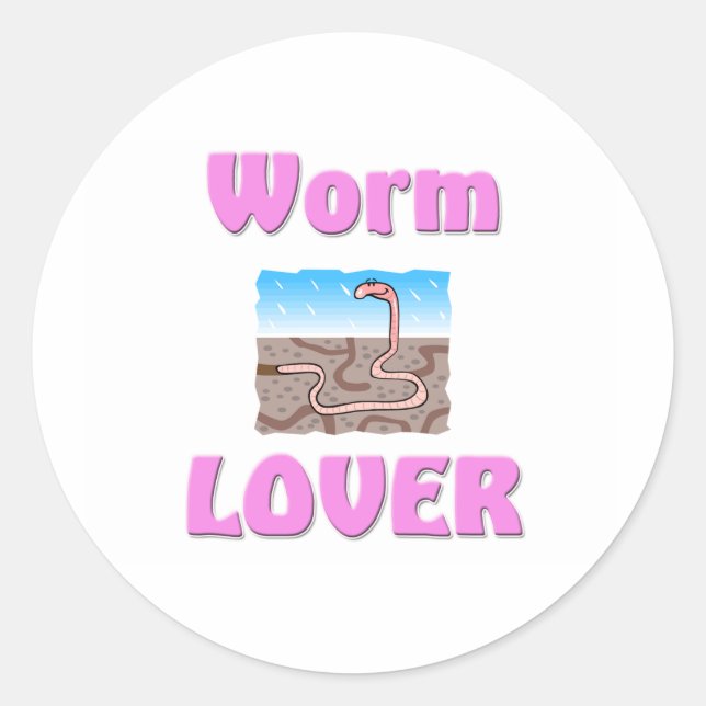 Pegatina Redonda Worm Lover (Anverso)
