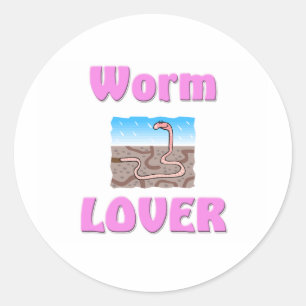 Pegatina Redonda Worm Lover
