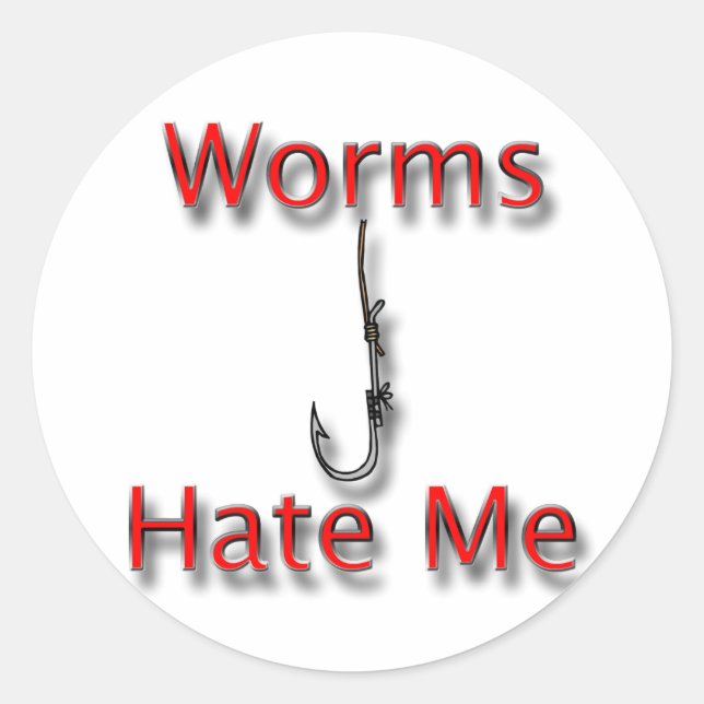 Pegatina Redonda Worms Hate Me red (Anverso)