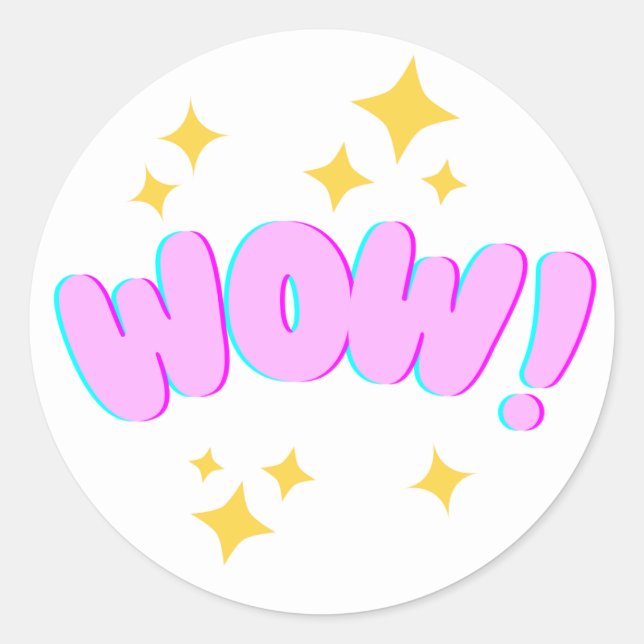 Pegatina Redonda “WOW!” Encouragement Sticker (Anverso)