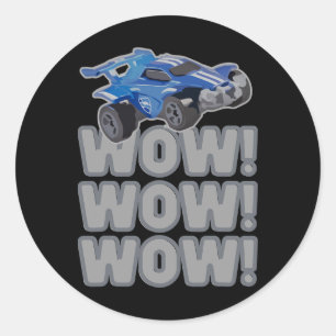 Pegatina Redonda ¡Wow! ¡Wow! ¡Wow! Juego de fútbol Rocket 