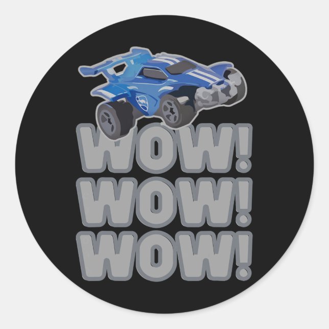 Pegatina Redonda ¡Wow! ¡Wow! ¡Wow! Juego de fútbol Rocket  (Anverso)