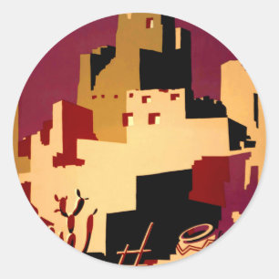 Pegatina Redonda WPA del Suroeste del Pueblo WPA Nacional