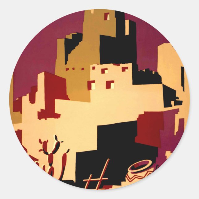 Pegatina Redonda WPA del Suroeste del Pueblo WPA Nacional (Anverso)