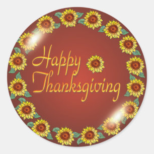 Pegatina Redonda WREATER SUNFLOWER de SHARON SHARPE