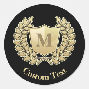 Pegatina Redonda Wreath con Escudo